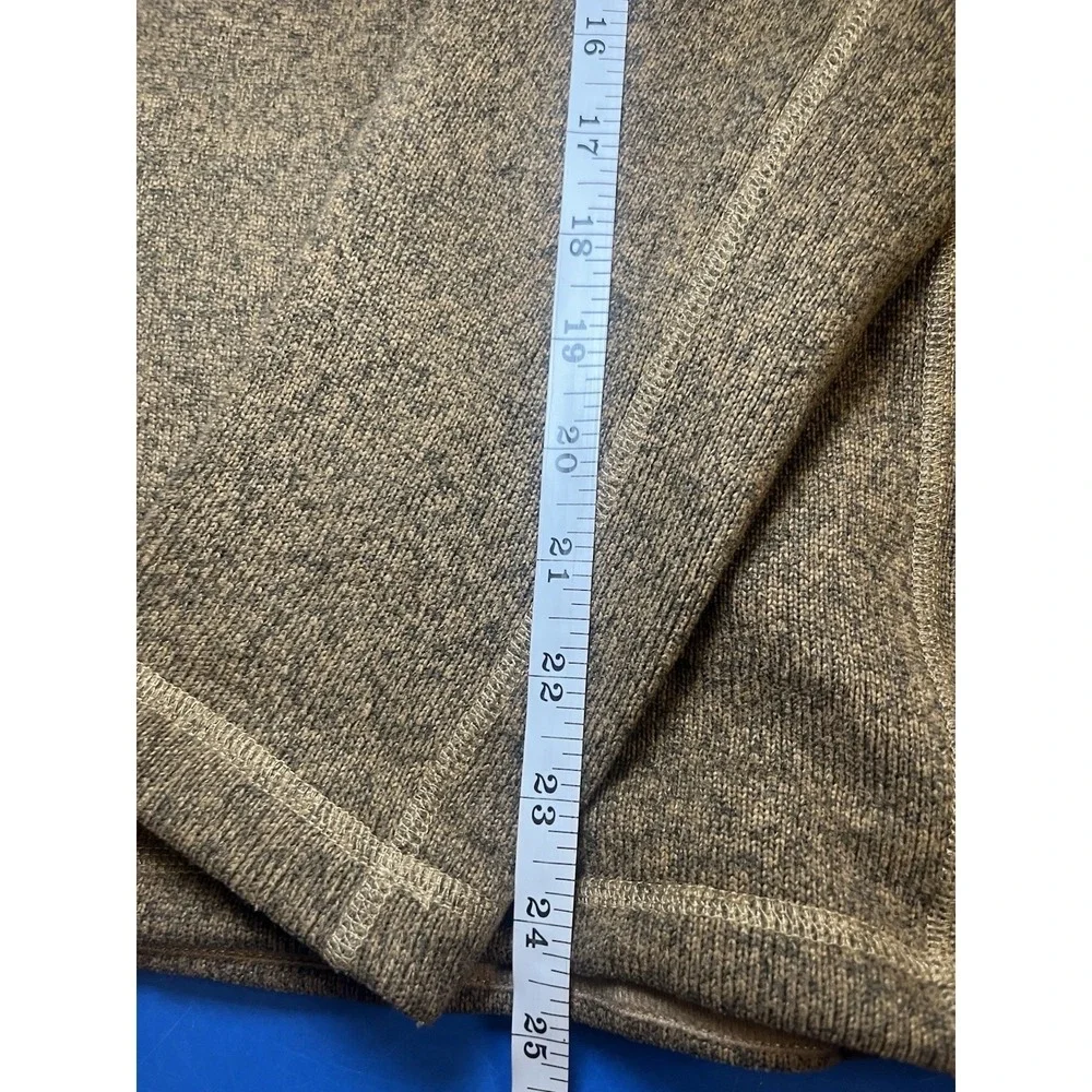 North Face Sweater Knit Quarter Zip Fleece Pullover Mens Medium Mushroom Taupe